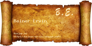 Beiner Ervin névjegykártya